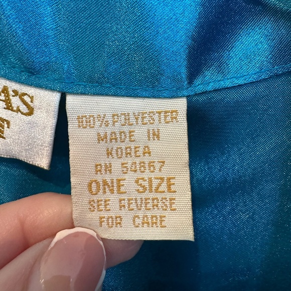 Vintage Victoria’s Secret Gold Label Teddy & Robe Set Size Medium M Ocean Blue - Picture 13 of 15